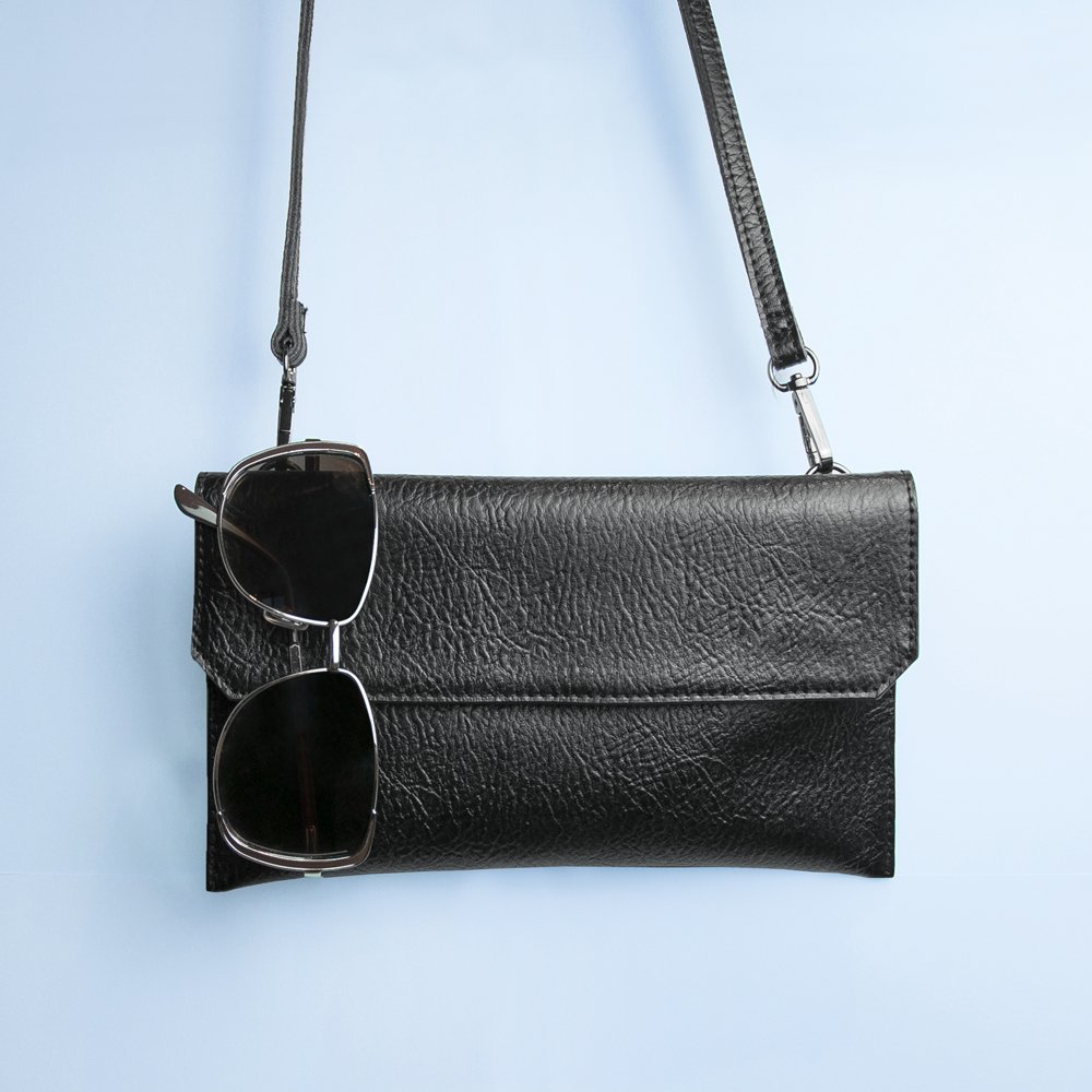 Personalised Black Leather Clutch Bag Yes Please!
