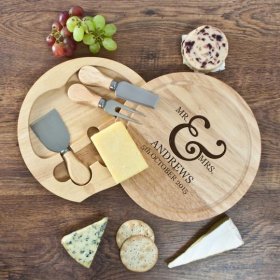 Personalised Couples' Round Cheese Board