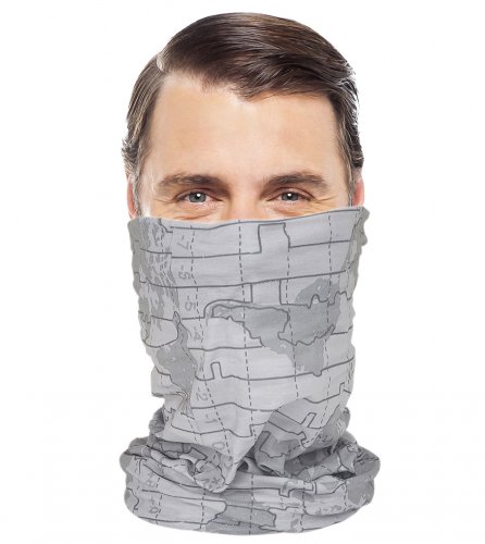 Grey World Map Snood Lifestyle Bandana